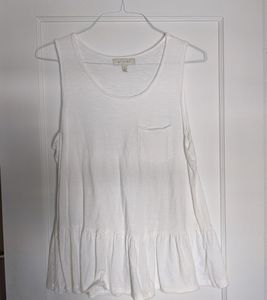 Eri + Ali flowing white tunic tank 100% cotton